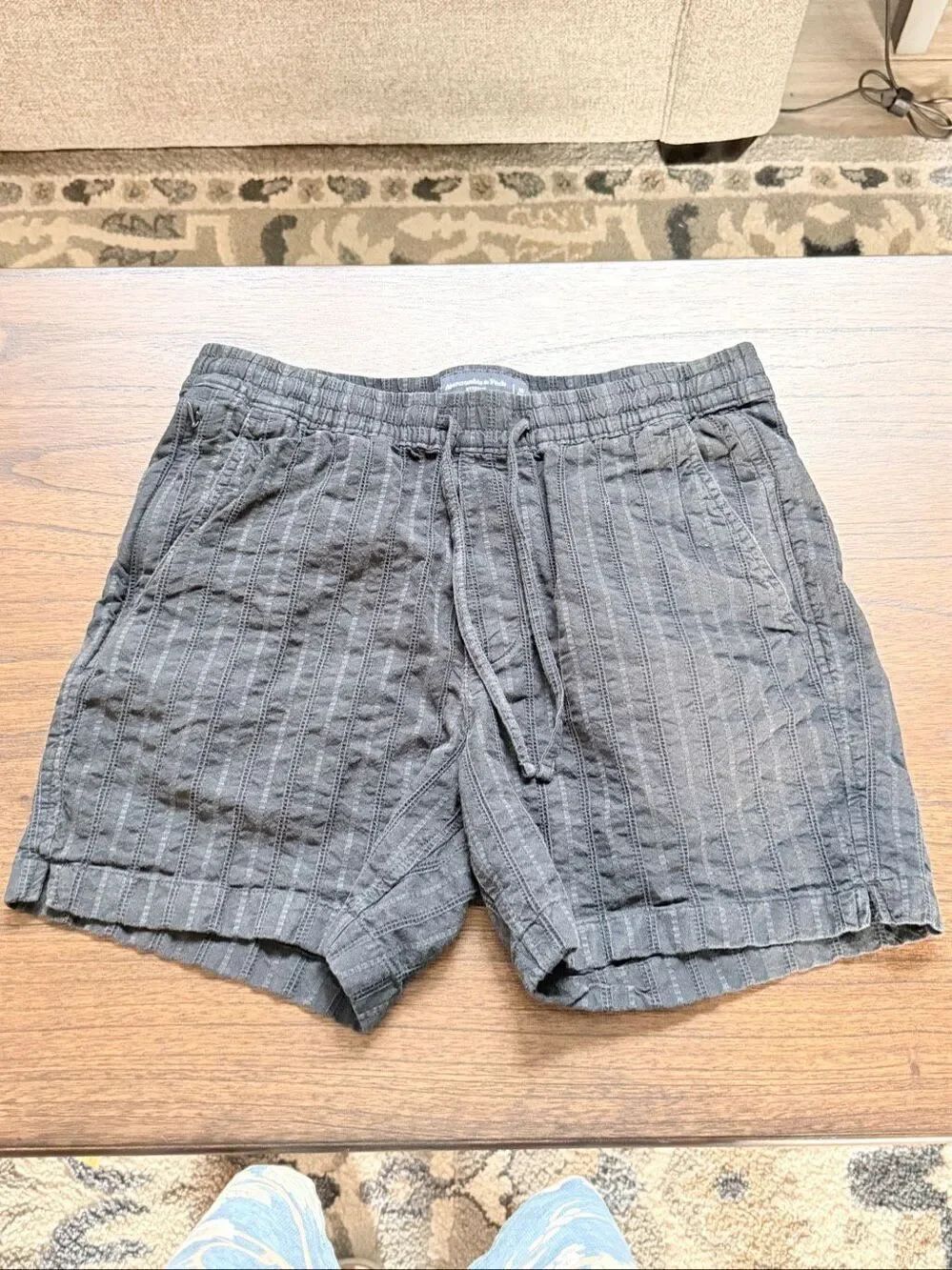 Men’s Abercrombie Black Medium Stretch Drawstring Shorts